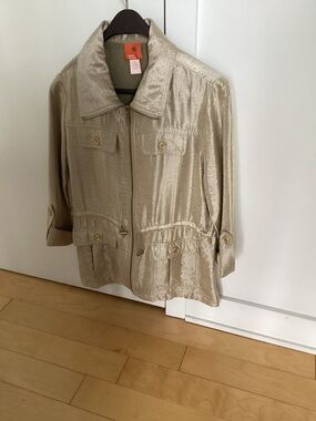 hearts of palm Champagne Satin Utility Jacket
